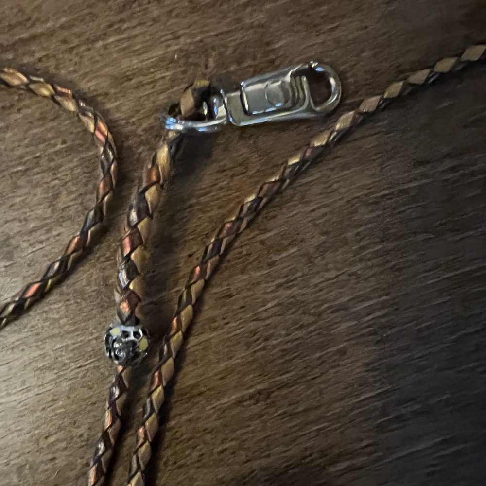 Gold Braided Kangaroo Leather Dog Show Lead - Picture 7 of 7